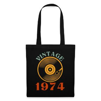 48 Geburtstag Jahrgang 1974 - Stoffbeutel - Schwarz - Vorne