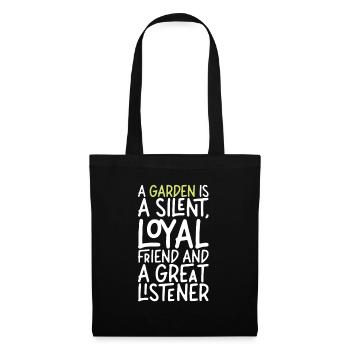 Un jardin est un ami fidèle silencieux i jardin disant - Sac en tissu - noir - Devant