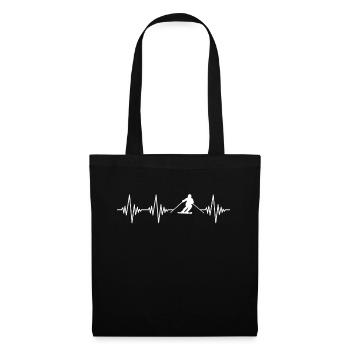 Battement de cœur de ski - Sac en tissu - noir - Devant