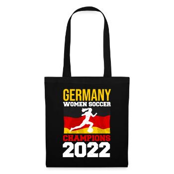 Deutschland Frauen Fußball Champions 2022 - Stoffbeutel - Schwarz - Vorne
