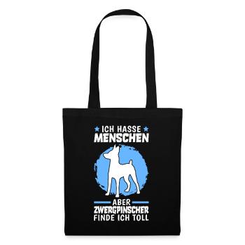 Zwergpinscher finde ich toll Pinscher - Stoffbeutel - Schwarz - Vorne