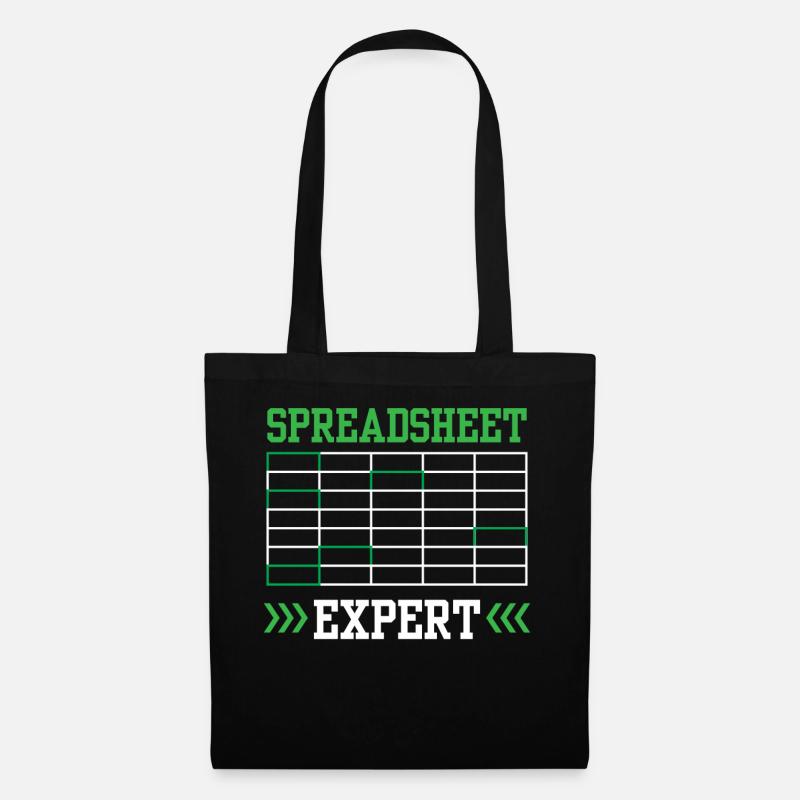Spreadsheet Experte Buchhalter Arbeit Tabelle - Stoffbeutel - Schwarz