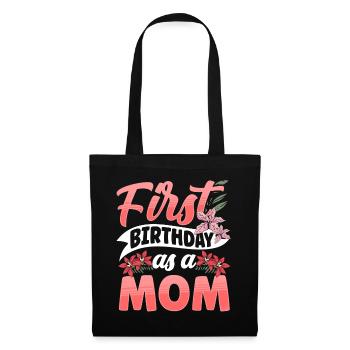 Erster Geburtstag Als Mutter Mami Mama Party - Stoffbeutel - Schwarz - Vorne
