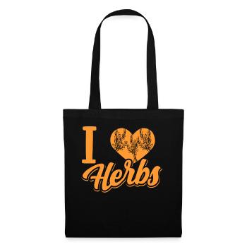 J’adore les herbes herbes herbes aromatiques jardin d’herbes aromatiques - Sac en tissu - noir - Devant