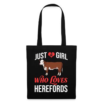 Hereford Vache Bovins Bull Élevage bovin Agriculteur - Sac en tissu - noir - Devant