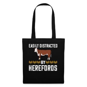 Hereford Vache Bovins Bull Élevage bovin Agriculteur - Sac en tissu - noir - Devant