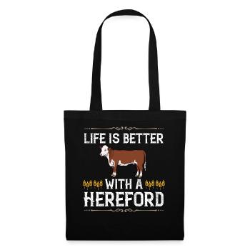 Hereford Vache Bovins Bull Élevage bovin Agriculteur - Sac en tissu - noir - Devant
