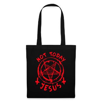 Not Today Jesus I Baphomet Pentagram - Tote Bag - black - Front
