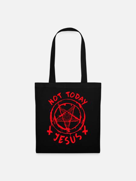 Not Today Jesus I Baphomet Pentagramm - Stoffbeutel - Schwarz