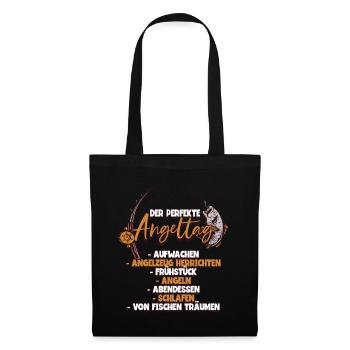 Angeln Angler - Stoffbeutel - Schwarz - Vorne