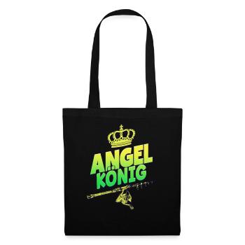 Angeln Angler - Stoffbeutel - Schwarz - Vorne