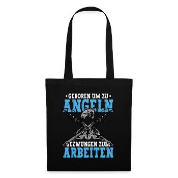 Angeln Angler - Stoffbeutel - Schwarz - Vorne