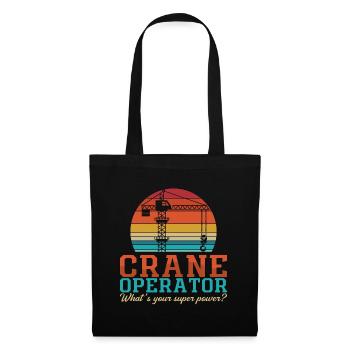 Grutier Grutier Travailleur de la construction Grue Cadeau - Sac en tissu - noir - Devant