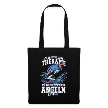 Angeln Angler - Stoffbeutel - Schwarz - Vorne