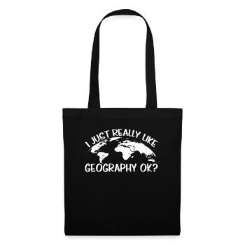 Ich Mag Geografie Einfach Sehr Okay? Beruf - Stoffbeutel - Schwarz - Vorne