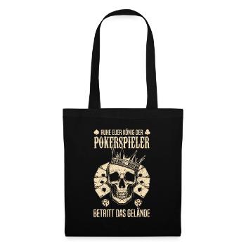 Joueurs de poker - Reposez votre roi des joueurs de poker - Sac en tissu - noir - Devant