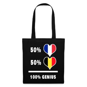 La France et la Belgique génie / cadeau - Sac en tissu - noir - Devant