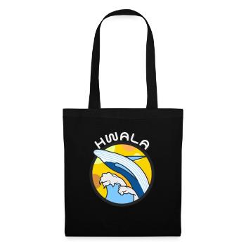 Baleine Bleu Baleine Eau Mer Océan Vague Soleil HWALA - Sac en tissu - noir - Devant