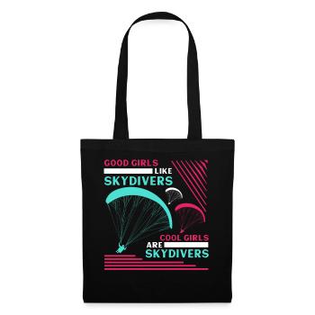 Les bonnes filles comme les parachutistes Les filles cool sont des parachutistes - Sac en tissu - noir - Devant
