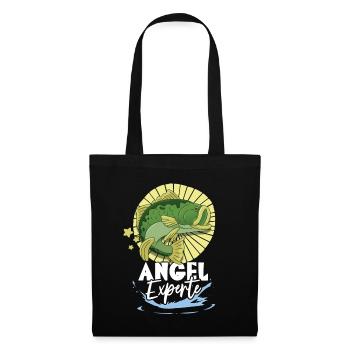 Angeln Angler - Stoffbeutel - Schwarz - Vorne