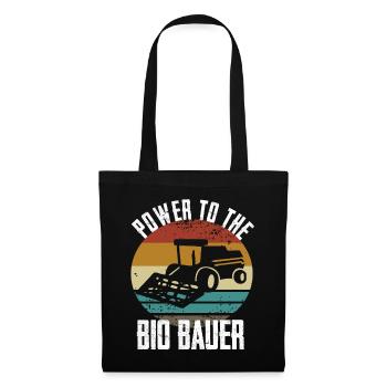 Power To The Bio Bauer - Traktor - Stoffbeutel - Schwarz - Vorne
