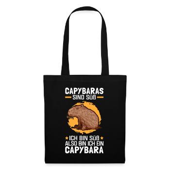 Capybaras sind süß Wasserschwein Capybara - Stoffbeutel - Schwarz - Vorne