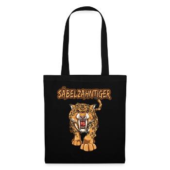 Säbelzahntiger Geschenke Raubkatze Steinzeit für - Stoffbeutel - Schwarz - Vorne