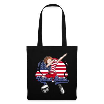 Usa Fußball - Stoffbeutel - Schwarz - Vorne