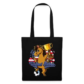 Usa Fußball - Stoffbeutel - Schwarz - Vorne