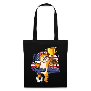 Usa Fußball - Stoffbeutel - Schwarz - Vorne