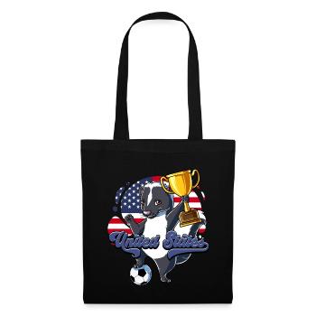 Usa Fußball - Stoffbeutel - Schwarz - Vorne