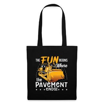 Excavatrice Bulldozer Bulldozer Bulldozer Travailleur de la construction Cadeau - Sac en tissu - noir - Devant