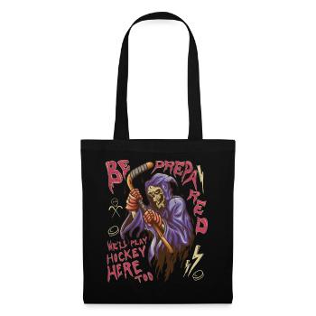 Grim Reaper Playing Ice Hokey - Nous jouerons au hockey - Sac en tissu - noir - Devant