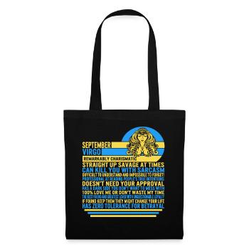 September Virgo Facts Funny Zodiac Sign T Shirt - Tote Bag - black - Front