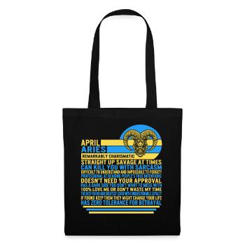 Avril Bélier Faits Drôle Signe du Zodiaque T Shirt - Sac en tissu - noir - Devant