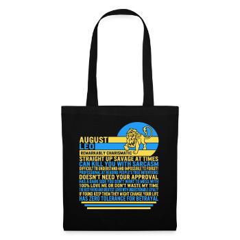August Leo Facts Funny Zodiac Sign T Shirt - Tote Bag - black - Front