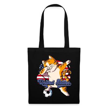 Usa Fußball - Stoffbeutel - Schwarz - Vorne