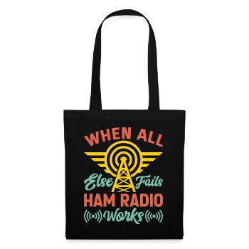 Funk Amateur Funker Funken Radio Hobby Geschenk - Stoffbeutel - Schwarz - Vorne