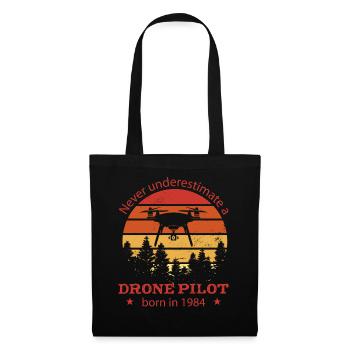 Drone pilot born 1984 Birthday Quadcopter - Tote Bag - black - Front
