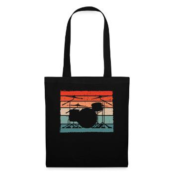 Batteur rétro Schlagzeuger - Sac en tissu - noir - Devant