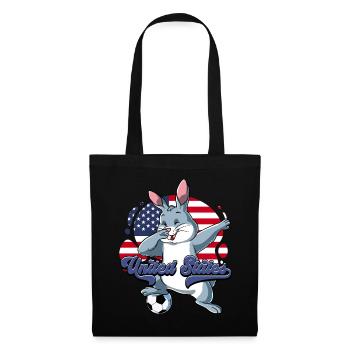 Usa Fußball - Stoffbeutel - Schwarz - Vorne