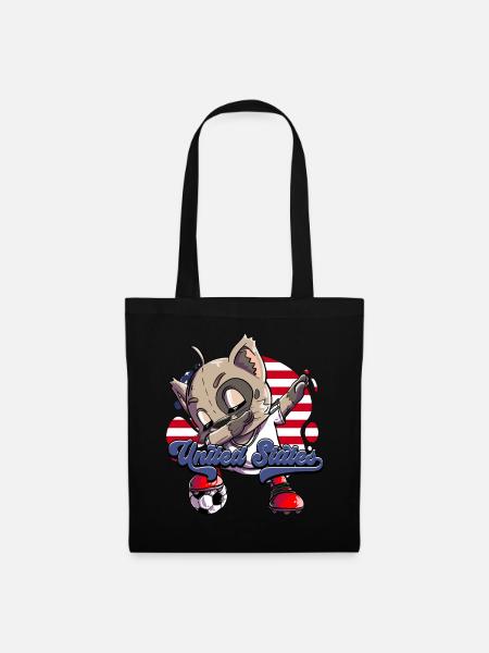 Usa Fußball - Stoffbeutel - Schwarz