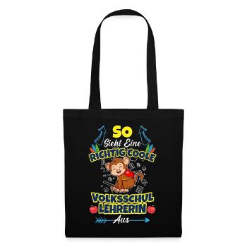 Volksschullehrerin Volksschule Lehrkraft Lehrerin - Stoffbeutel - Schwarz - Vorne