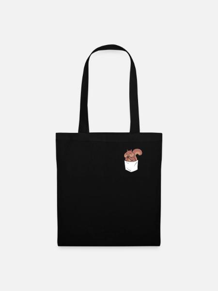 Eichhörnchen Lustiges Eichhörnchen-Tasche - Stoffbeutel - Schwarz