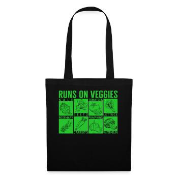 Chemise de légumes, runs on veggies noms légumes - Sac en tissu - noir - Devant