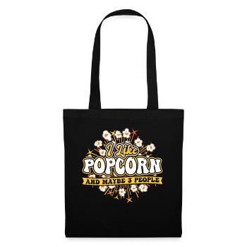 J’aime le pop-corn et peut-être 3 personnes - Sac en tissu - noir - Devant