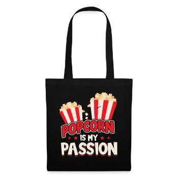 Popcorn Ist Meine Passion - Stoffbeutel - Schwarz - Vorne