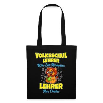 Volksschullehrer Volksschule Lehrkraft Lehrer - Stoffbeutel - Schwarz - Vorne