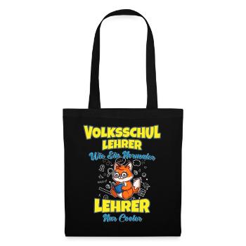 Volksschullehrer Volksschule Lehrkraft Lehrer - Stoffbeutel - Schwarz - Vorne