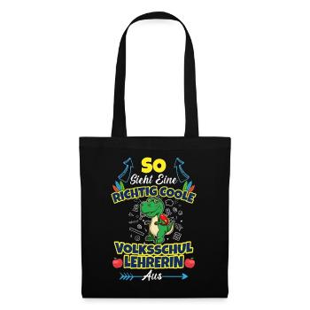 Volksschullehrerin Volksschule Lehrkraft Lehrerin - Stoffbeutel - Schwarz - Vorne